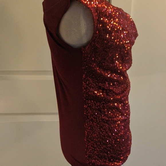 Ann Taylor Red Sequin Top - Picture 2 of 4